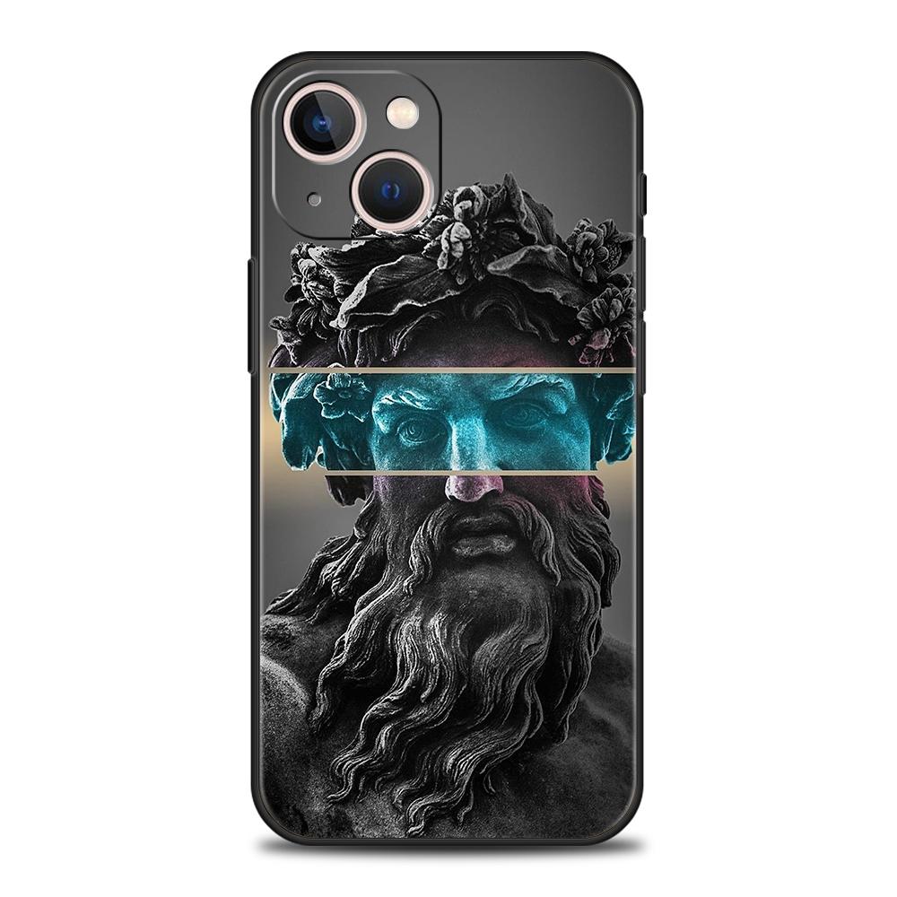 Funda para Teléfono para iPhone 17 16 15 14 13 12 Pro Max 11 Pro Max 17 AIR Plus Resistente a Golpes TPU Suave Moda Estatuas Griegas Antiguas