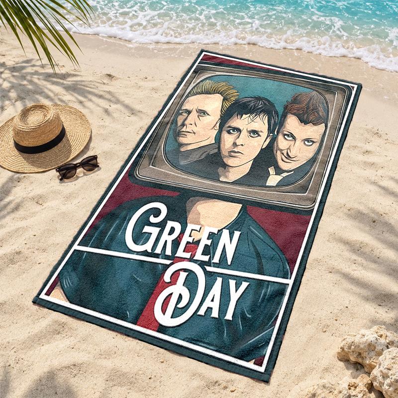 Green day Microfiber Beach Towel Quick Dry Sand Free Lightweight Beach Towels for Travel Swimming Camping