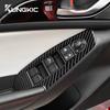 LHD RHD Real Soft Carbon Fiber Sticker For Mazda 3 Axela 2014 2015 2016 2017 2018 Car Window Lift Button Panel Trim Accessories