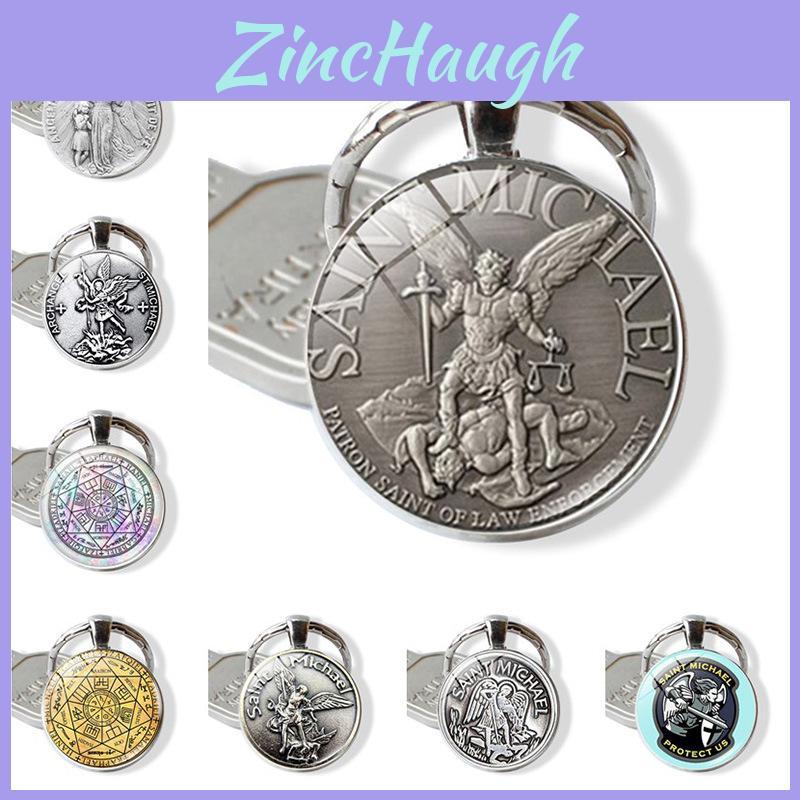 Elegant Seven Archangels Time Gem Keychain Fashionable Zinc Alloy Bag Charm