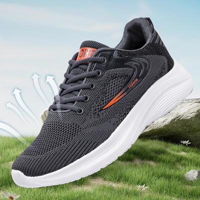 Men's Shoes Spring 2024 New Mesh Breathable Lightweight Non-slip Wear-resistant Lace-up Cold Sticky Process Casual Walking Shoes