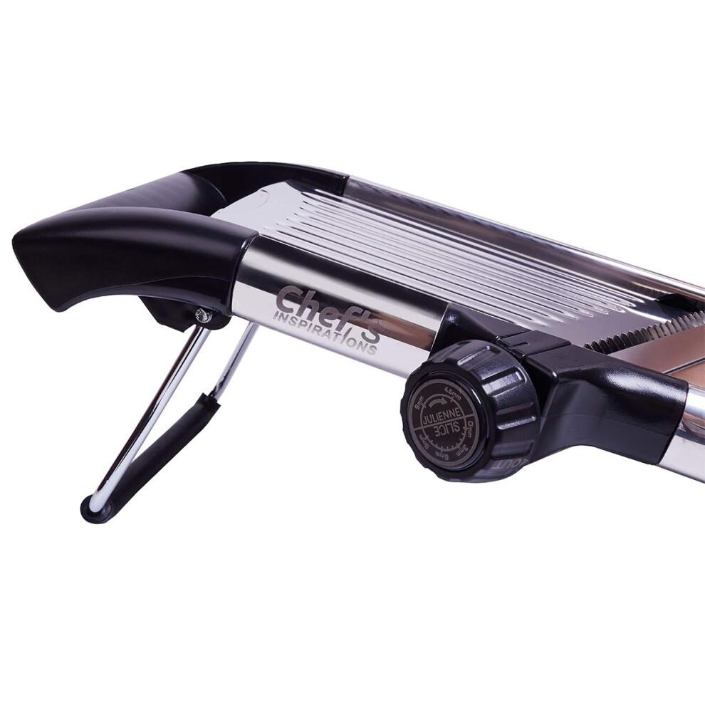Adjustable Mandoline Vegetable Slicer by Chef's INSPIRATIONS. Best for Slicing Food, Fruit and Vegetables. Mandolin Slicer Julienne Cutter. Cut Proof