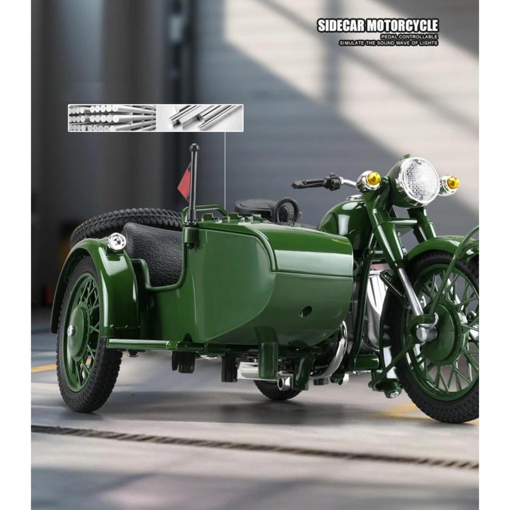 1/10 Motocykl Trójkołowy Stop Die-Cast Model Motocykla Zabawka Pojazd Kolekcja Dźwięk i Światło Terenowy Autocykl Zabawki Samochód