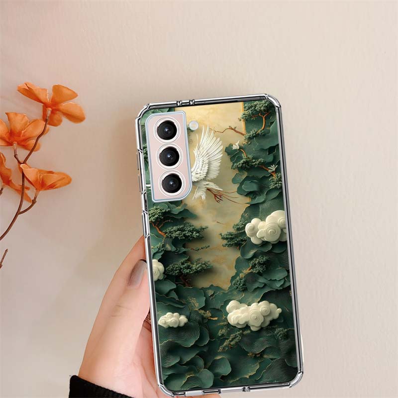 

Natural Blue and Gold in 3D Art Clear Phone Cases for Samsung S26 Ultra Galaxy S25 Edge S24 S23 FE S21 Plus S20 S22 S10 Cover Pa Samsung S26 Ultra 5G
