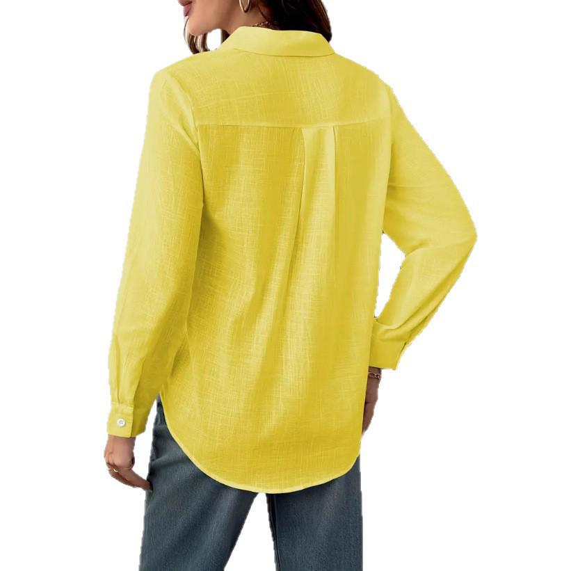 2025 Autumn Women's Casual Long Sleeve Pocket Shirt