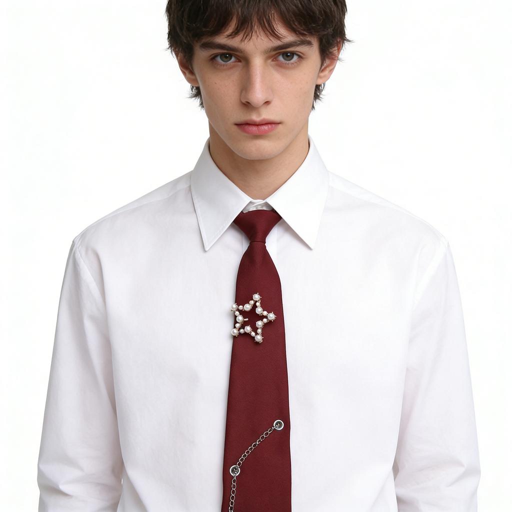 Elegant Pre-tied Uniform Punk Tie Metal Chain Girls School Uniforms Accessories JK Preepy Look School Suit