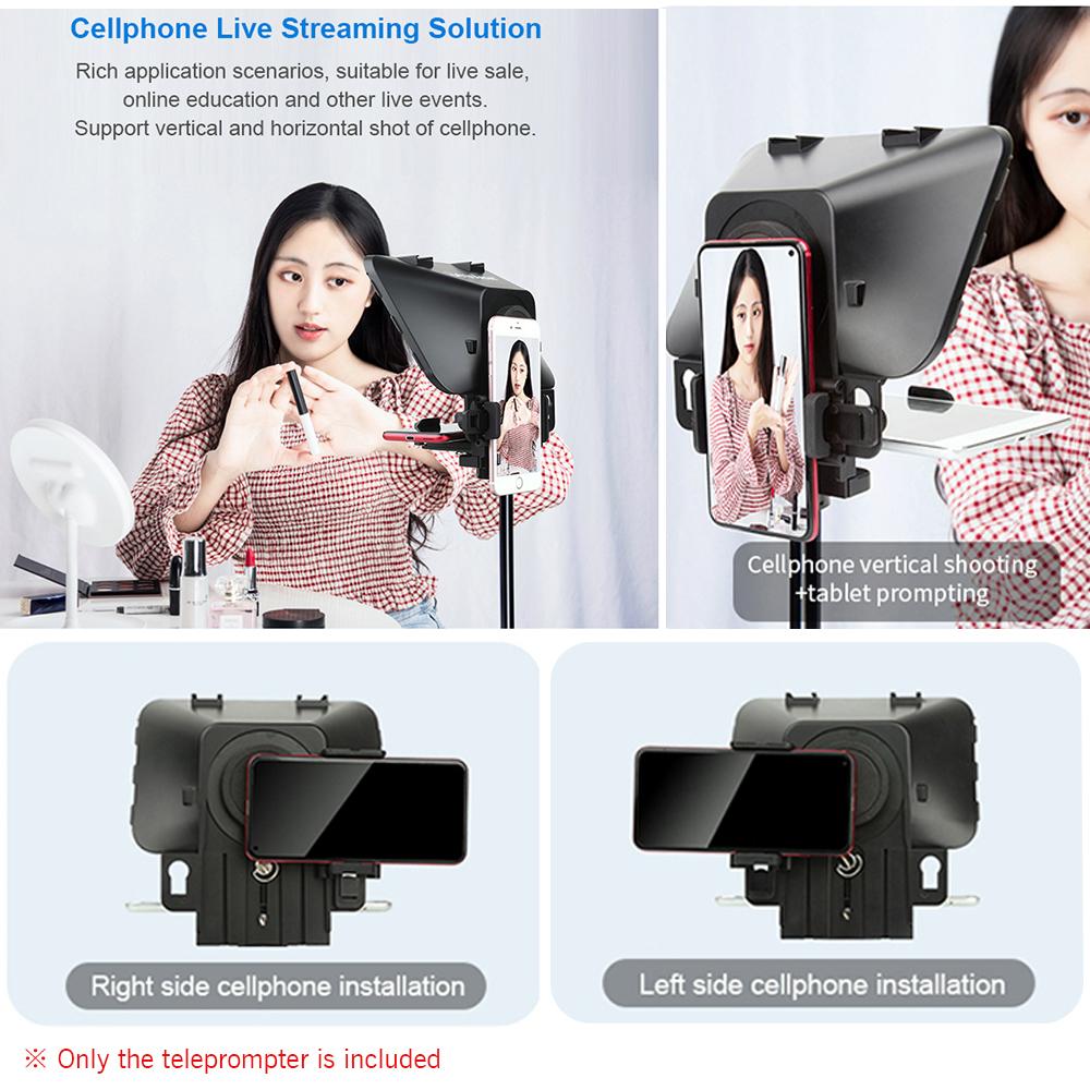 Bestview T3 Upgraded Smartphone Tablet DSLR Camera Teleprompter Prompter with Remote Control Lens Adapter Ring Supports