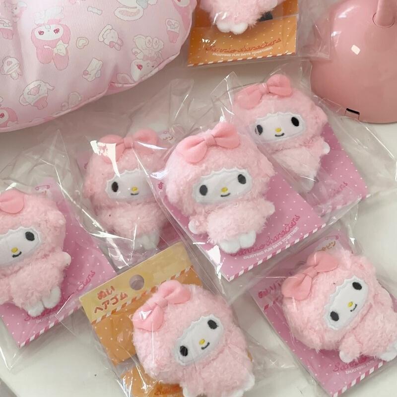 8CM Sanrios My Sweet Piano Plush Keychain My Melody Backpack Pendant Kawaii Mini Piano Sheep Bag Pendant Decoration Girl Gift