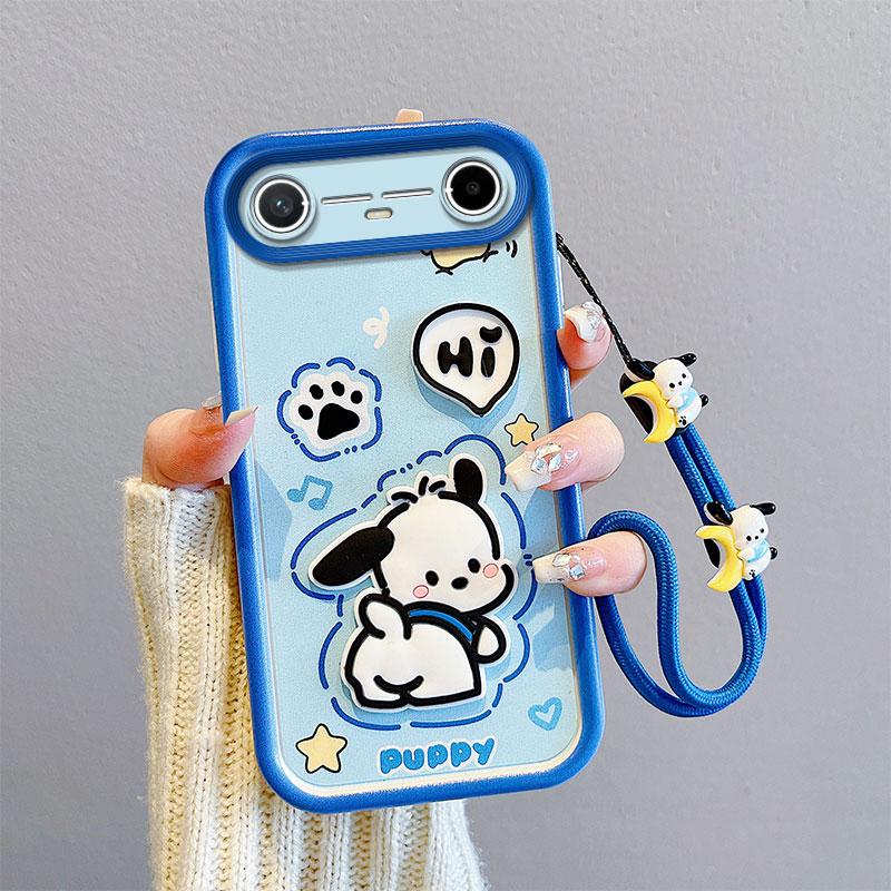KEYSION Stoßfeste Hülle für TECNO Pova Slim 5G mit Lanyard Weiches Silikon Niedliche 3D-Cartoon-Puppe Handy-Rückseite für Spark Slim 4G