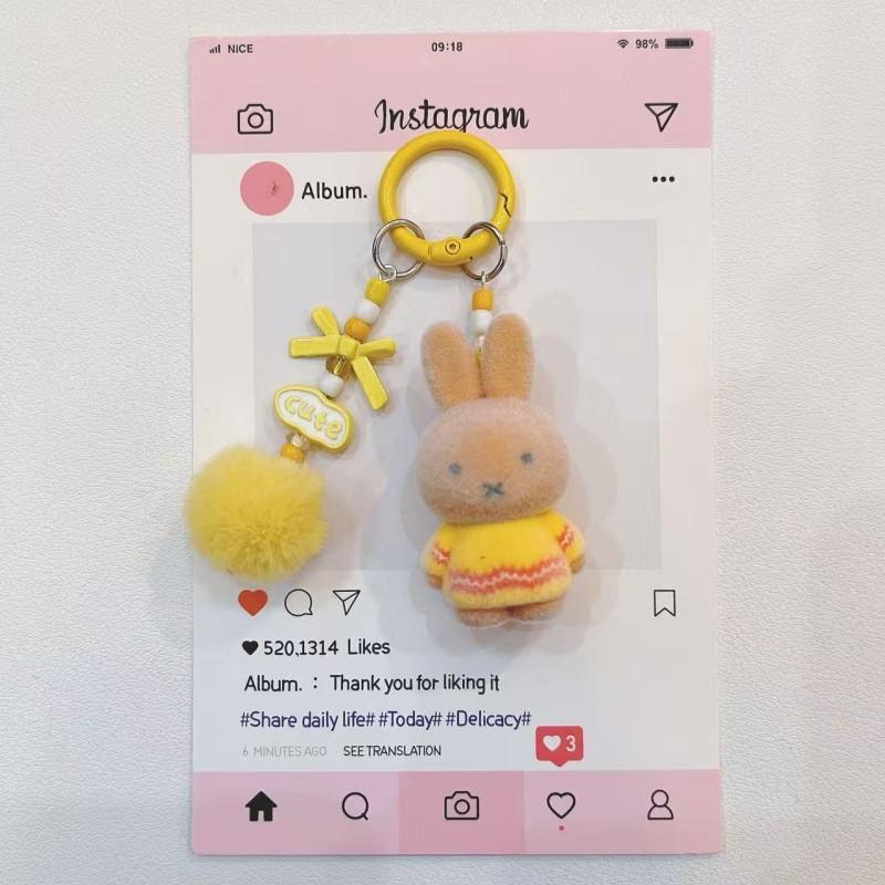 Miffy Rabbit Keychains Cute Miffy Keyrings Accessories Miffy Model Gifts Kawaii Keychain Charm for Bags Beautiful Design