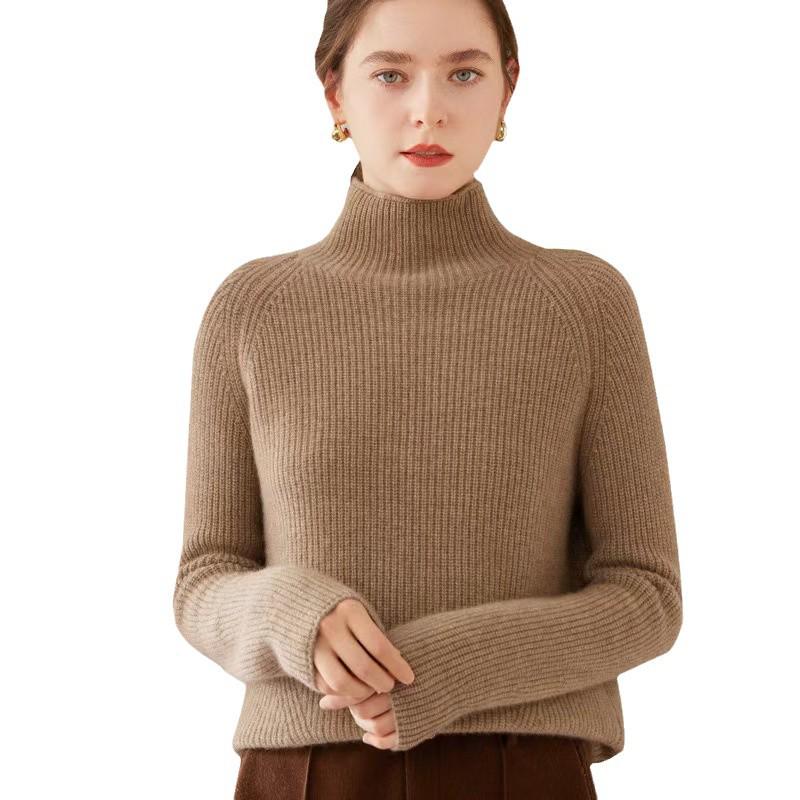 Women's Thick Wool Turtleneck Sweater - Cozy & Warm Cashmere Knit for Autumn/Winter