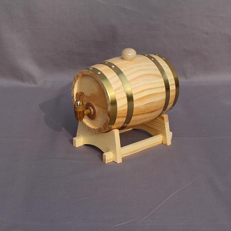 Eichen-Baijiu- und Weinfass aus Holz mit Kiefern-Innenauskleidung für Heimdekoration & Lagerung