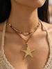 Bohemia Metal Starfish Pendant Collarbone Necklace For Women Colorful Rice Beads Rope Chain Choker Beach Party Jewelry Gifts