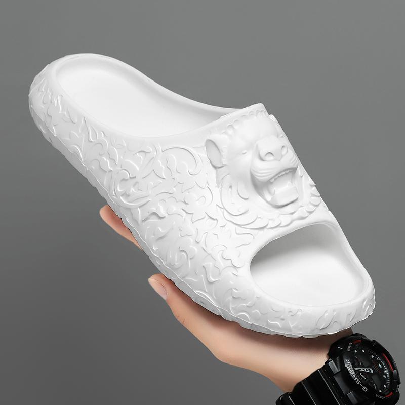 

Летние тапочки, мужские домашние шлепанцы с мягкой подошвой, сандалии, легкая пляжная обувь, мужские тапочки, шлепанцы 36 белый