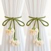 Luxury Pastoral Curtain Tieback: Adjustable Floral Rope Strap