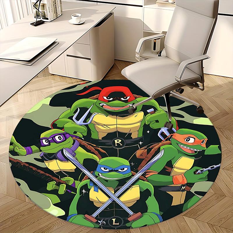 Teenage Mutant Ninja Turtles,TMNT Chair mat Round Rug Office carpet, Machine Washable, Non slip, Suitable for Living Rooms, Bedrooms