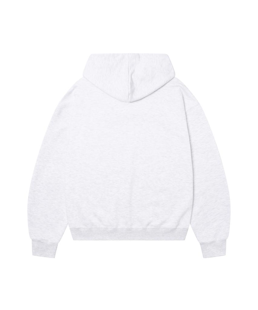 Amou Hotline Hoodie Zip-Up White Gray