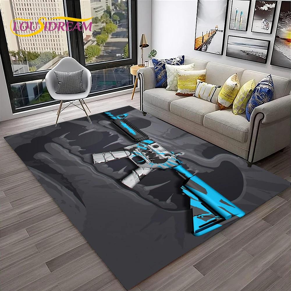 Gewehrmesser Pistolenpatrone USP, AK, M4, AWP, Gewehrteppich für Zuhause, Wohnzimmer, Schlafzimmer, Sofa, Fußmatte, Dekor, rutschfeste Bodenmatte für Kinder