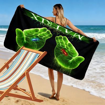 The Matrix 2D Flat Print Beach Towel, Large Soft Quick Dry Towel for Beach Camping SwimmingXSTJ0915350