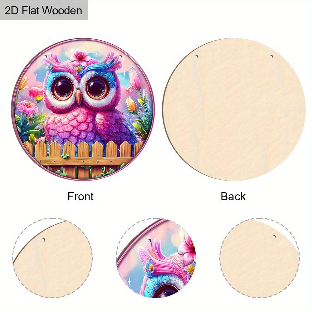 Colorful Wooden Sign with Adorable Owl Pattern Design - Unique Wall Pediments - Ideal for Front Door, Yard, Porch, Room Decor