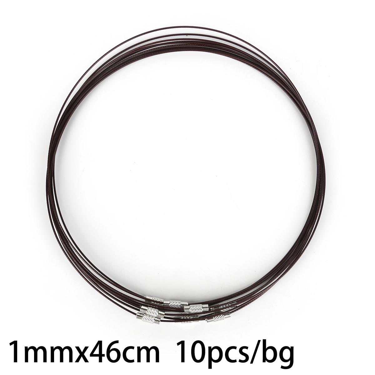 

Смешанные цвета, 10 шт./лот, 46 см, ожерелье из нержавеющей стали, проволочный шнур для DIY, ювелирные изделия, шероховатость 1 мм, женское колье-колье коричневый