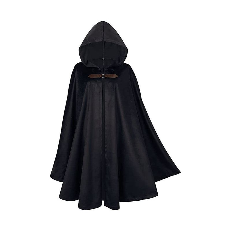 

Medieval Deer Suede Cape Halloween Retro Battle Warrior Role-Playing Cosplay Costume Cloak Black Suede Cape XXXL