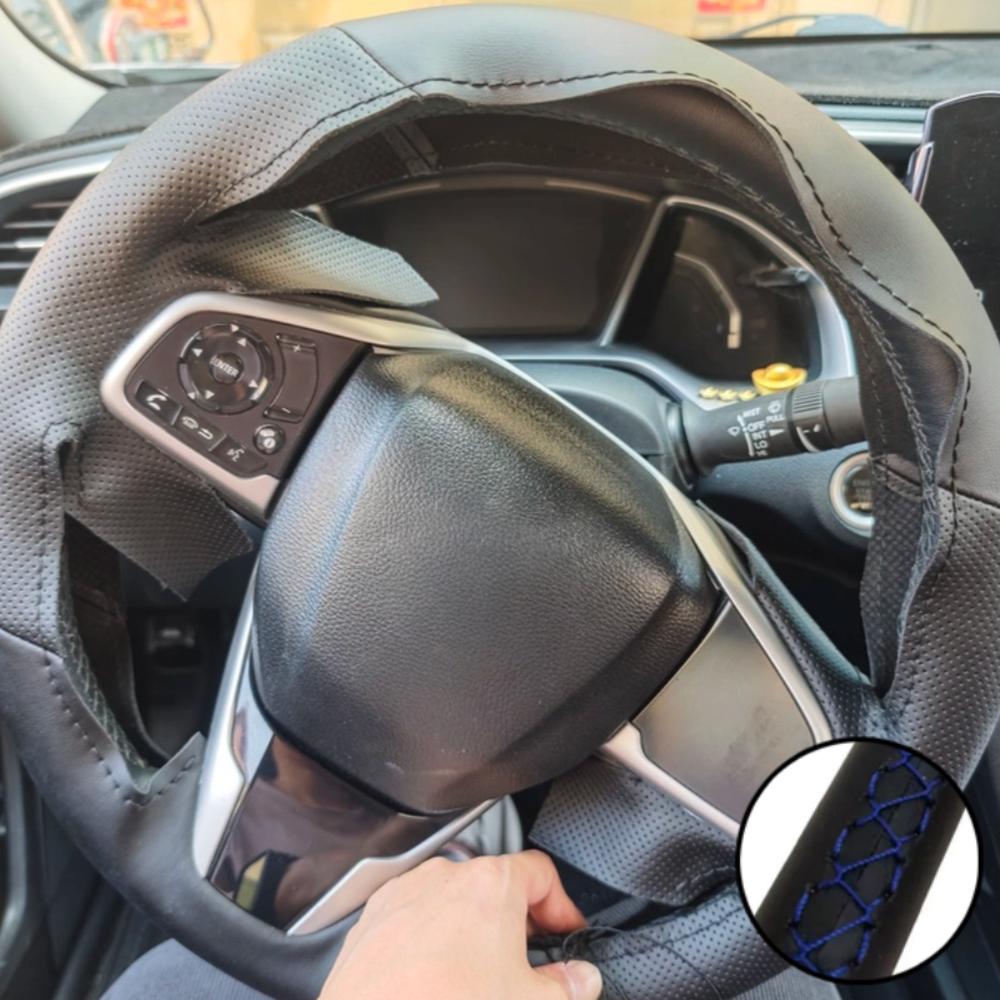Car Accessories Hand Stitched Wear Resistant Microfiber Leather Steering Wheel Cover For Honda Civic 10 CR-V Clarity 2016-