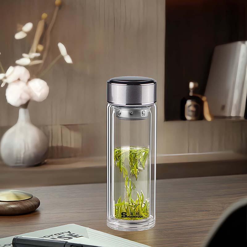 Shuanghan Double-Layer Borosilicate Glass Business Travel Mug