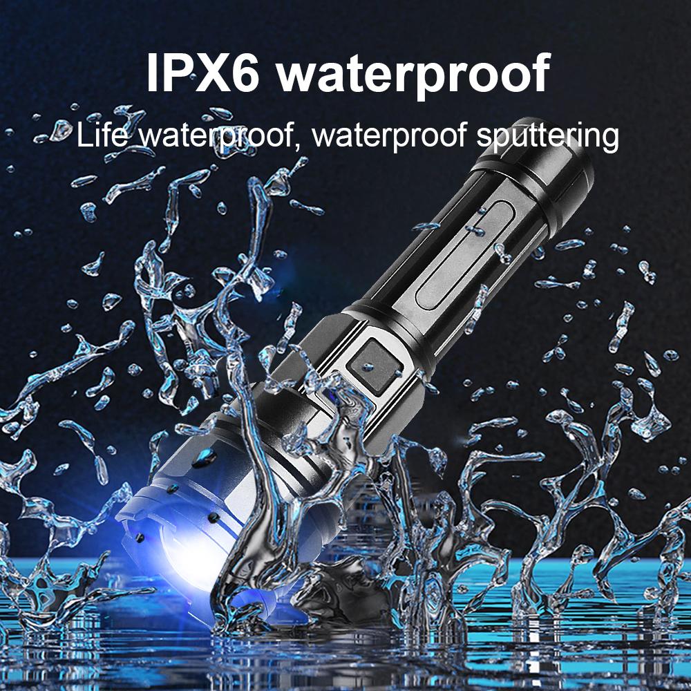 Powerful Flashlight High Lumen 100000LM Zoomabe Lamp Waterproof Lantern Outdoor Flash light Rechargeable Torch