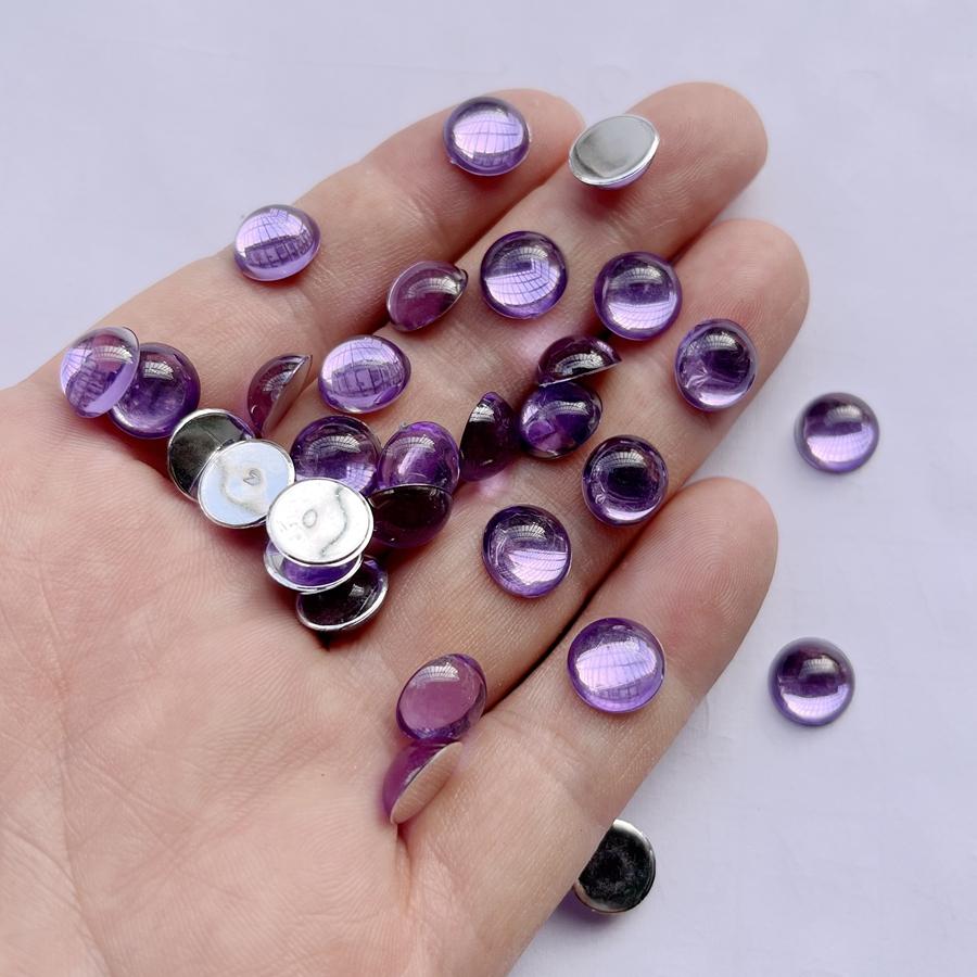 100 Pcs Beautiful Color 10mm Semi-circular Phone Case Decoration Flat Back DIY Jewelry Decoration Crystal Rhinestone