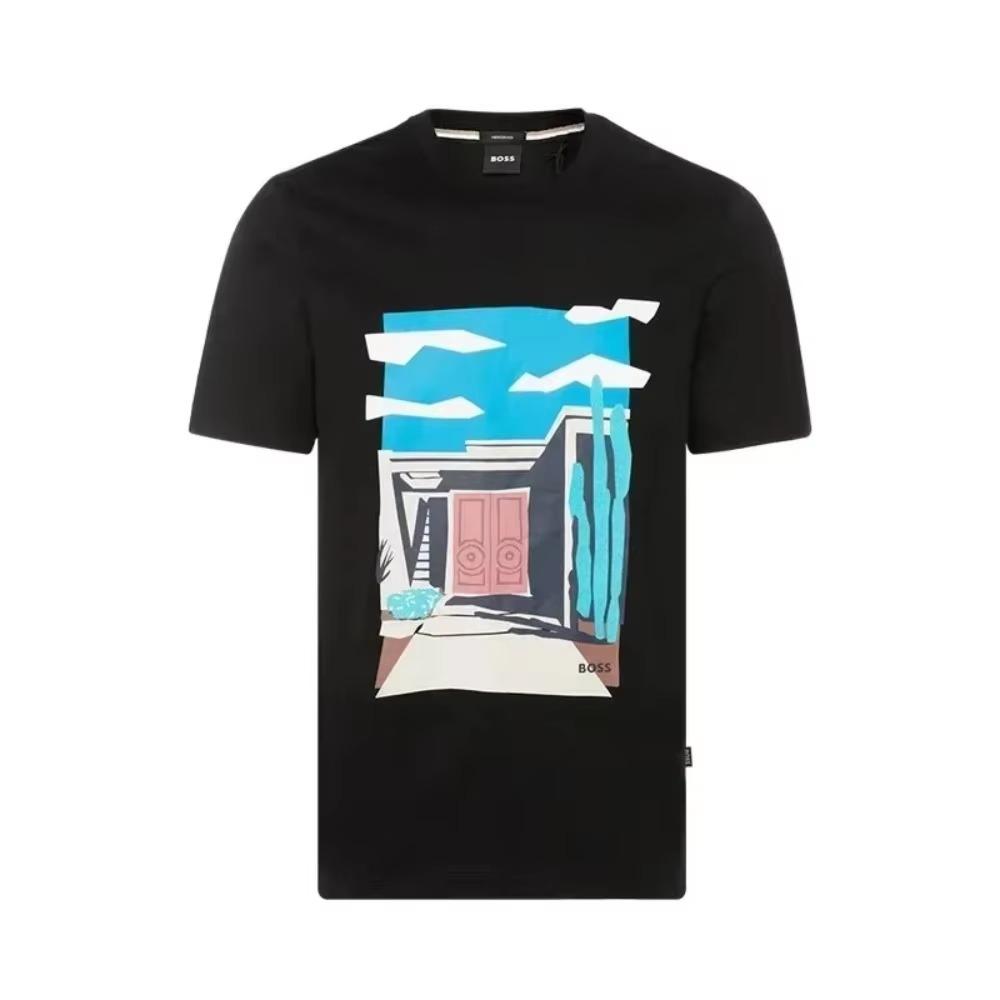 Hot Sale Men Women T Shirt Designer Tees Hugo Print Short Sleeve Luxury Brand Oversized Top Round Neck Men Women Cotton T-Shirts