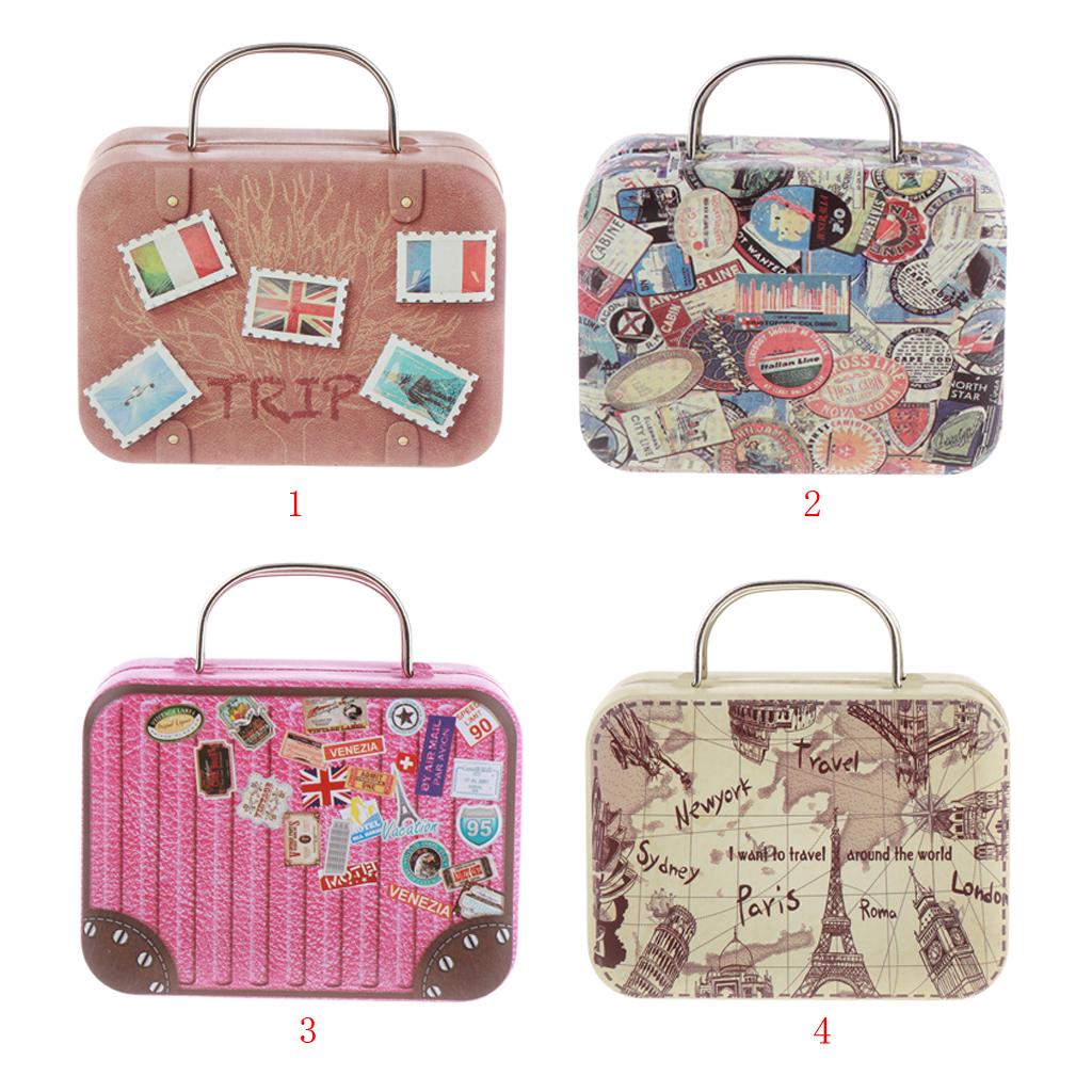 1/6 Scale Furniture Miniature Iron Suitcase Scene Layout DIY A