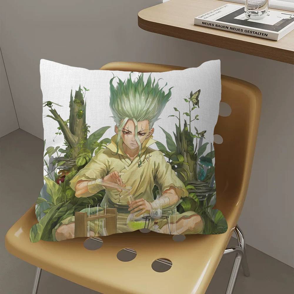 Vintage Anime Dr SSTONE Personalized Pillow Dust Cover Bedroom Kids Party Decoration Pillowcase Birthday Children Gift