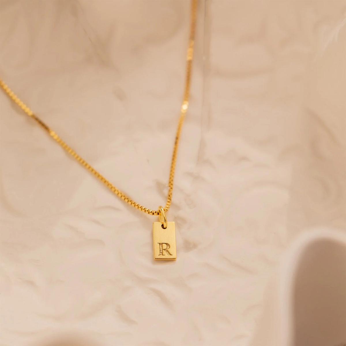 Gold Stainless Steel Initial Necklace - Non-Corrosive 26 Letters, Ideal Christmas Gift Model B