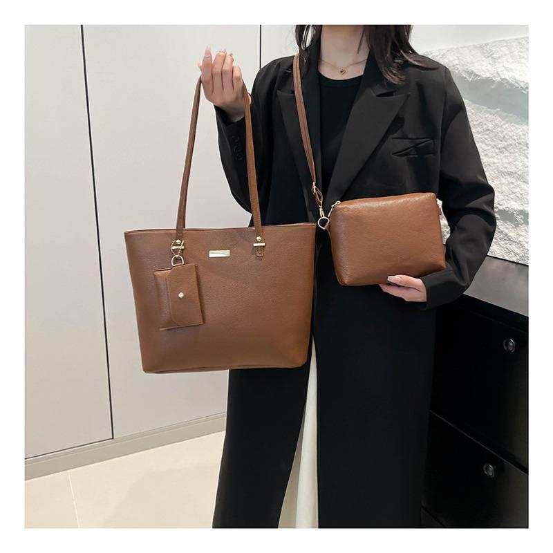 Borsa Tote Minimalista Stile Coreano Grande Capacità Moda Morbida Ecopelle Borsa a Spalla Borsa da Pendolare Casual CLE