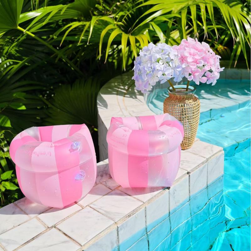1 Pair Inflatable Swim Armbands Soft Comfortable Buoyancy Arm Rings Ideal Gift for Kids Summer Water Games