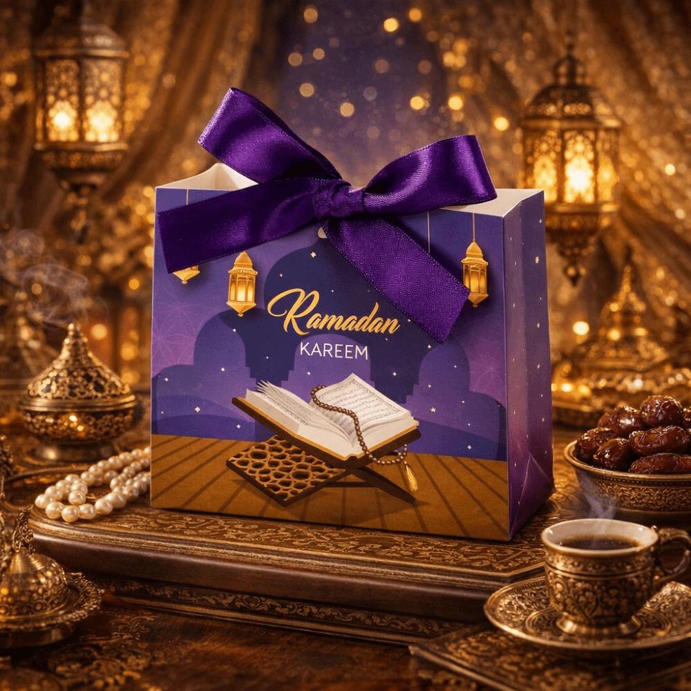 10Pcs Multicolor Eid and Ramadan Gift Boxes Star/Moon Portable Ramadan Gift Box Simple Satin Ribbon Bow Eid Gift Box
