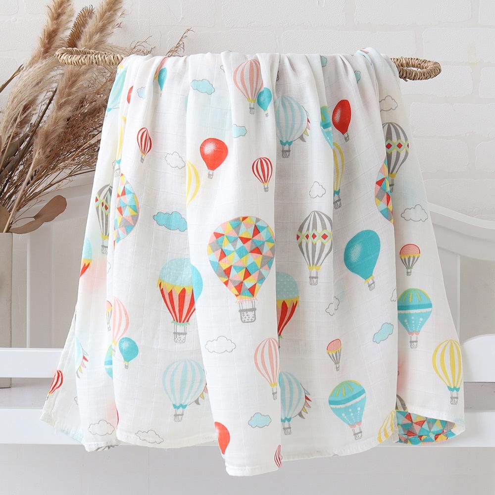 Baby Blankets Newborn Wrap Eucalyptus Leave Printed Organic Bamboo Cotton Muslin Swaddle Bedding Cover Baby Born