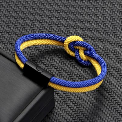 Novel Color Blocking Lucky Knot Bracelet Men Premium Selected 4mm Cord Braslet Lightweight Comfortable Cool Riding Accessories