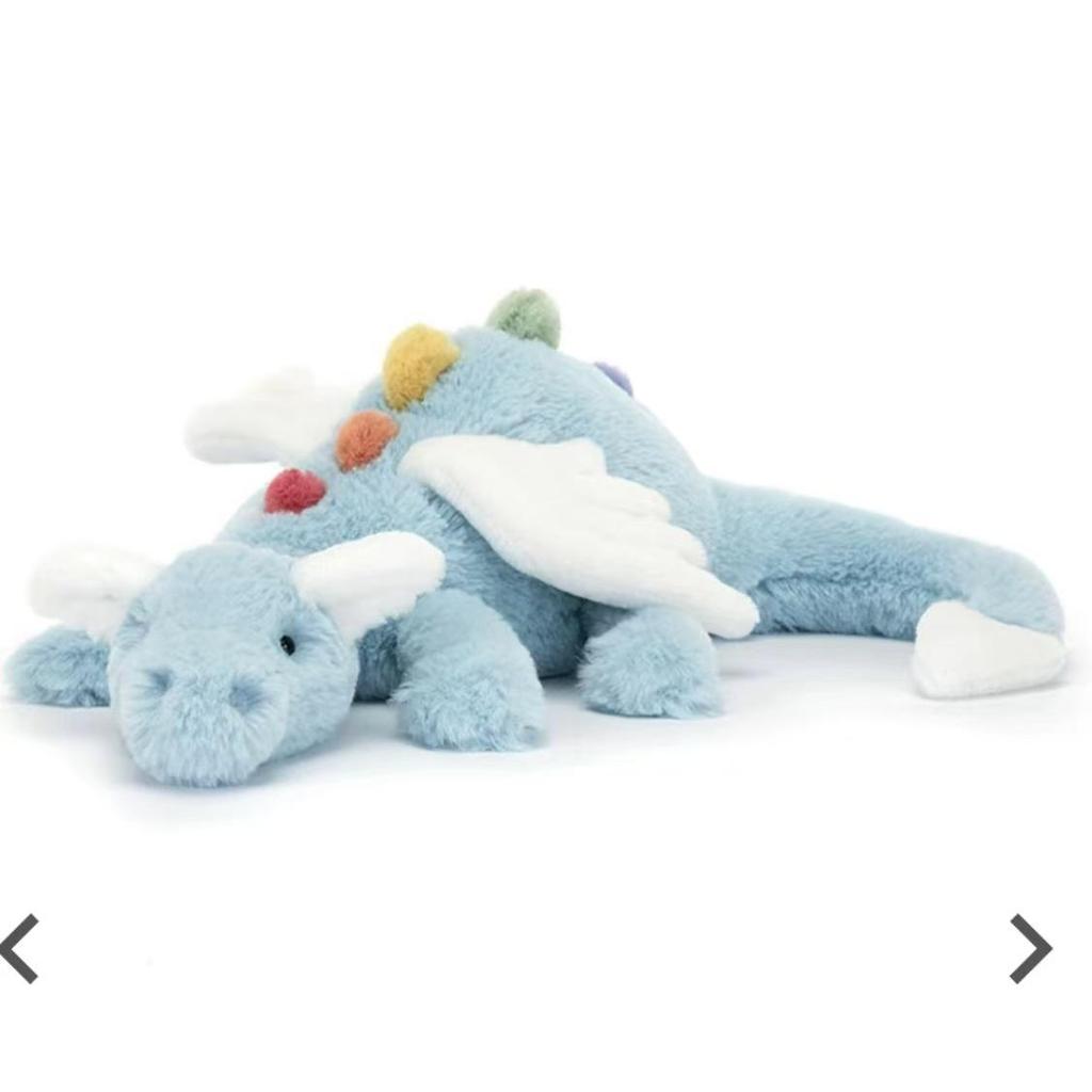 JC Cute Soft Snow Dragon Plush Toy Collection - Pink, Purple, Black, and Gold Lying Dragons