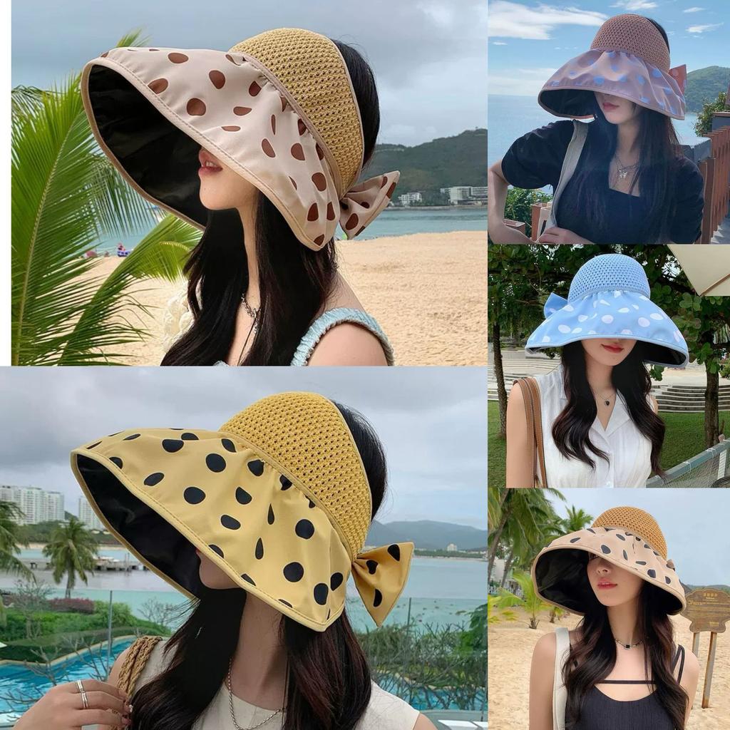 Bucket Hat Sunshade Sunscreen Hat Showing Face Small Sun Hat Women's Versatile Early Spring and Summer Split Bow Hat Wholesale