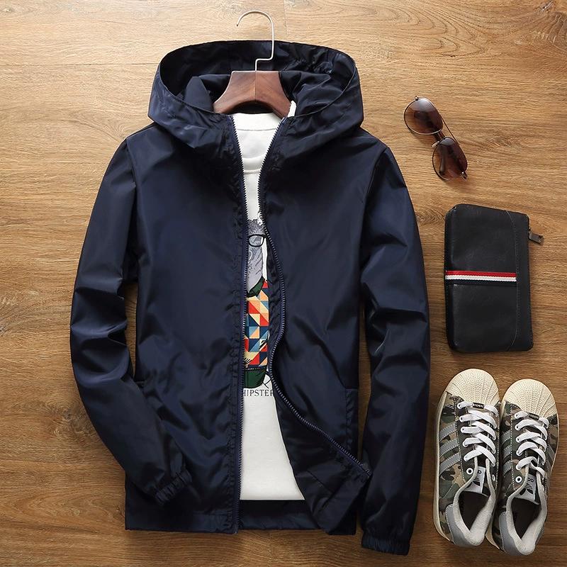 Spring and Autumn Jacket Solid Color Men's Plus Size Couple Jacket Windbreaker