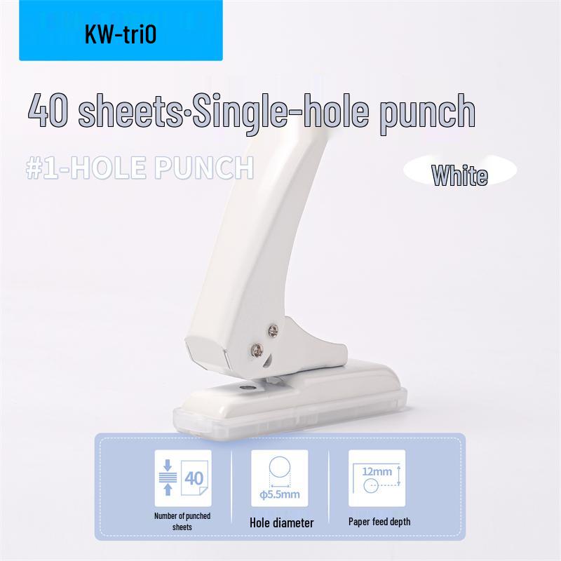 Compact 40-Sheet Loose Leaf Paper Puncher - DIY Round Hole Stationery Tool