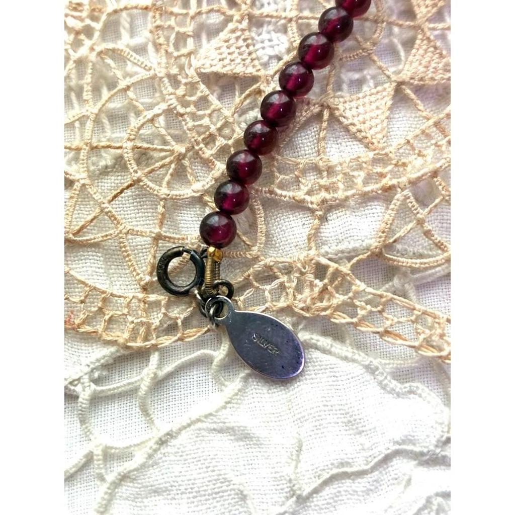 Used agete agate garnet necklace and pendant top silver 925