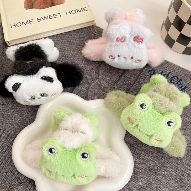 2024 Neue Elegante Cartoon Plüsch Haarspange für Frauen Vintage Haarspangen Kinder Haaraccessoires Süße Party Kopfbedeckung Geschenk
