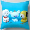 Cartoon Bt21 Cushion Cover Decorative Soft Pillow Case Sofa Car Protector Throw