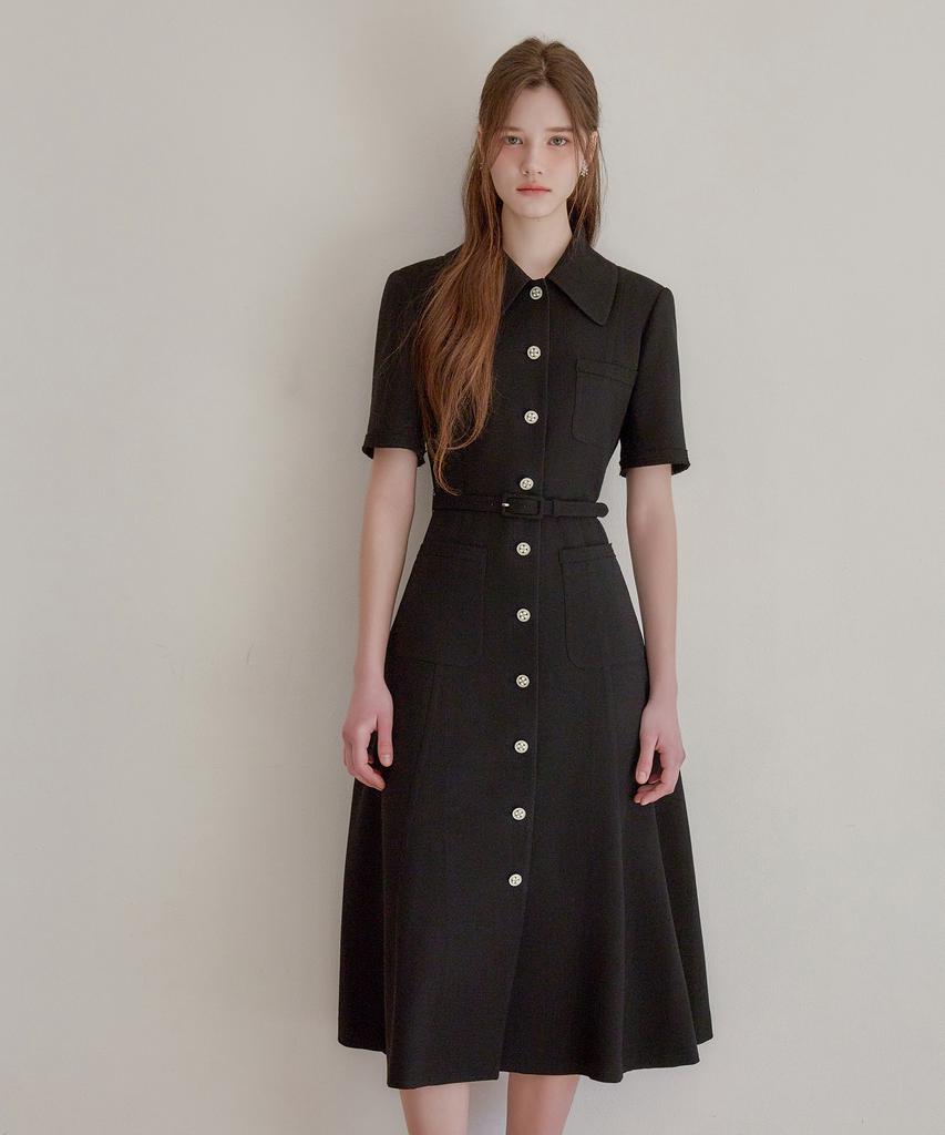 Julie And Kara 26Ss Calla133 Shebigins Maya Tweed Dress Black