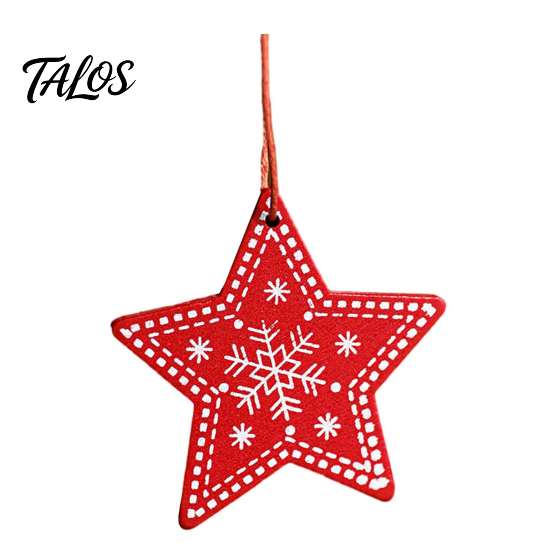 Retro Style Xmas Pendants Christmas Tree Wooden Pendant, Vintage Cartoon Ornament with Lanyards, Santa Claus Elk Snowflakes Lightweight Pendant
