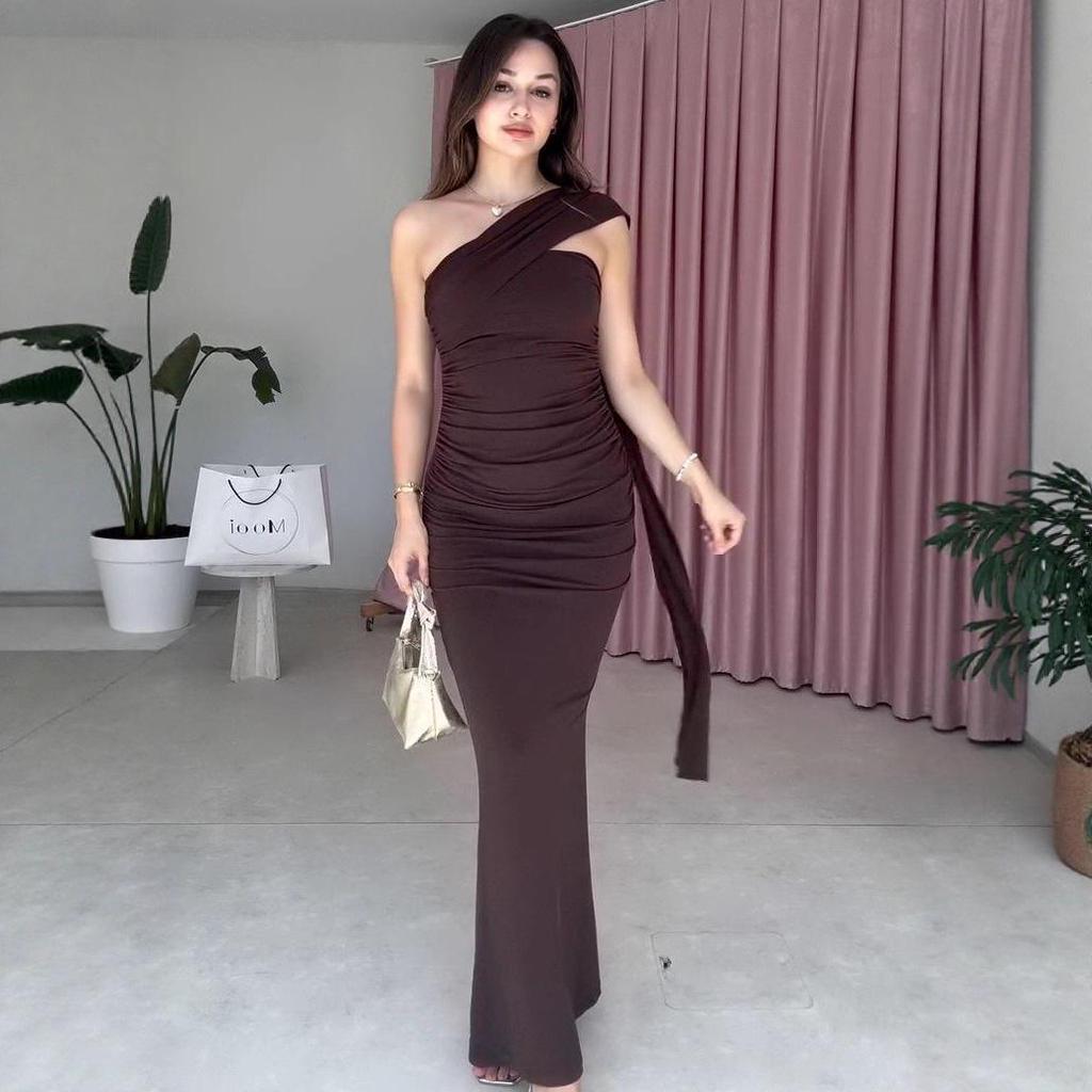 2025 Damen Sommer Einseitiges Rückenfreies Bodycon Kleid - Figurbetont & Elegant