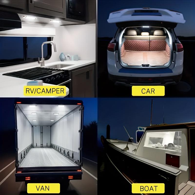 COB Car Cargo Interior Light Panel 12V/24V, Wide Area LED, Aluminum Base, 4 Pack